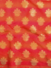 Banarasee Chanderi Cotton Stripes Salwar Kameez Fabric With Dupatta-Red