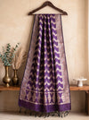 Banarasee Semi Katan Zari Work Salwar Kameez Fabric With Dupatta Set-Purple