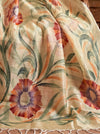 Banarasee Handloom Hand Painted Tissue Dupatta-Gold