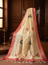 Banarasee Handloom Hand Painted Tissue Dupatta-Gold