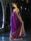 Banarasee Handwoven Tissue Saree With Embroidered Ghungroo Work-Violet