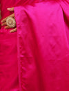 Banarasee Handloom Plain Mashru Silk Saree-Fuschia Pink