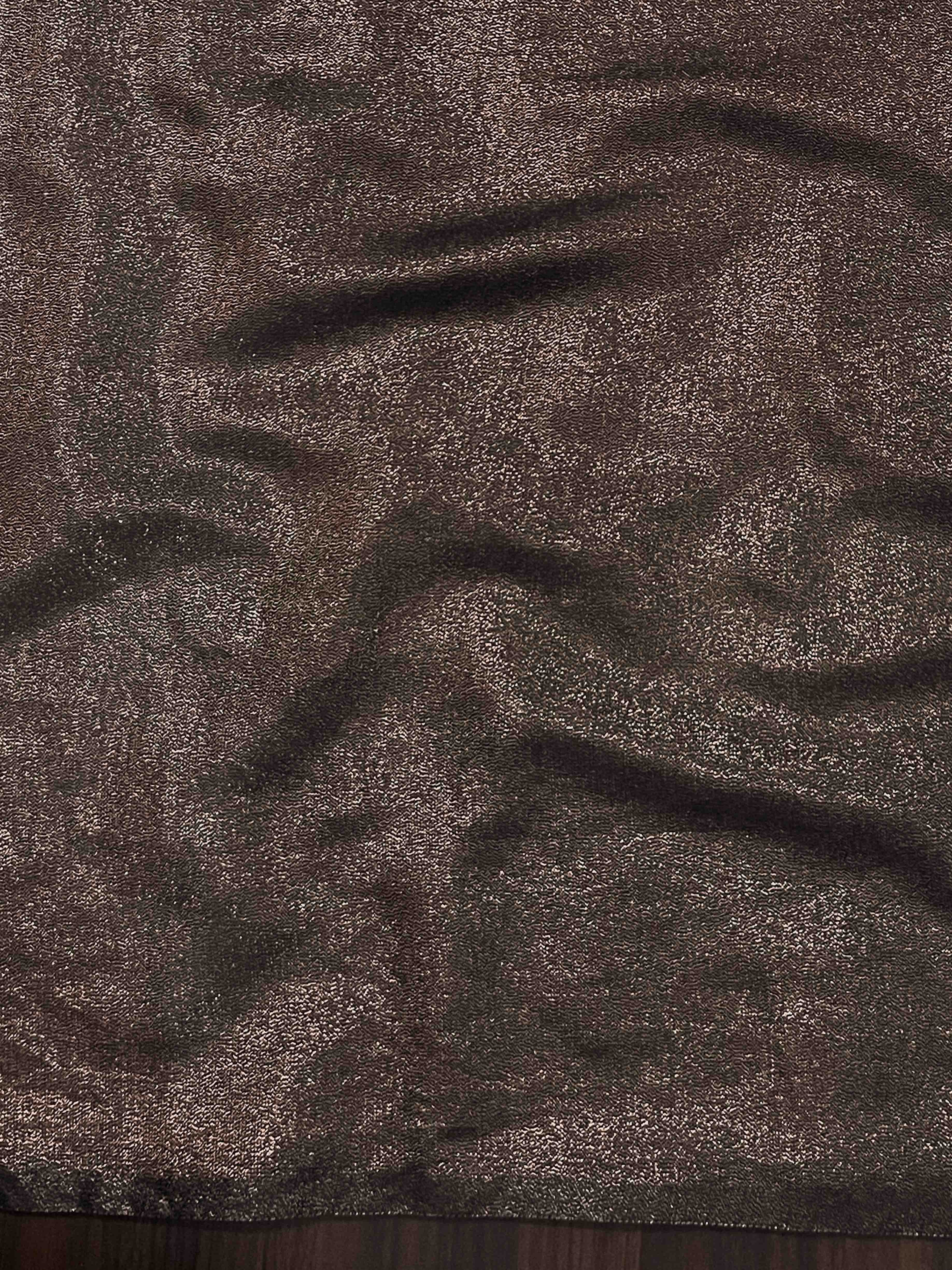 Banarasee Handwoven Shimmer Silk Saree With Lace-Black (Gold Tone)