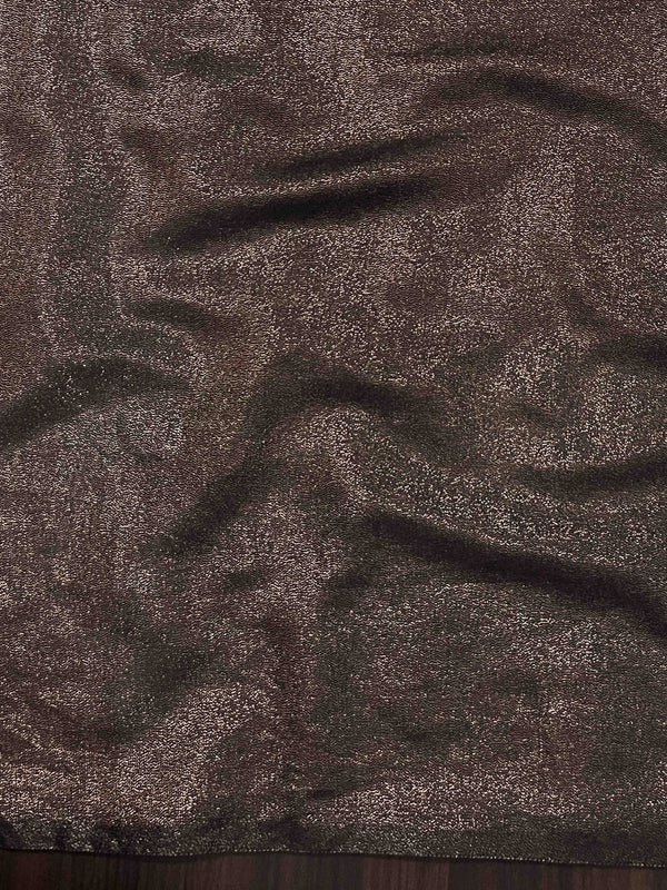 Banarasee Handwoven Shimmer Silk Saree With Lace-Black (Gold Tone)