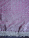 Banarasee Handloom Tissue Saree With Handwoven Pearl Motifs Zari Work & Lace-Magenta