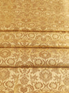 Banarasee Satin Brocade Gold Zari Jaal Design Fabric-Beige