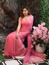 Banarasee Handwoven Semi Chiffon Saree With Mirror Work-Light Pink