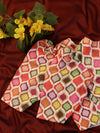 Pure Cotton Handblock Printed Blouse With Puff Sleeves-White