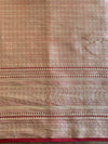 Banarasee Handwoven Soft Semi Silk Saree With Shibori Design-Maroon & White