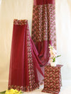 Banarasee Cotton Silk Mix Half & Half Saree-Maroon