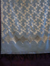 Banarasee Cotton Silk Dupatta With Zari Jaal Design-Light Blue