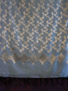 Banarasee Cotton Silk Dupatta With Zari Jaal Design-Light Blue