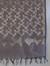 Banarasee Cotton Silk Dupatta With Zari Jaal Design-Grey