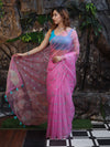 Banarasee Organza Mix Saree With Hand Embroidered Buta Work & Pallu-Light Pink