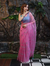 Banarasee Organza Mix Saree With Hand Embroidered Buta Work & Pallu-Light Pink