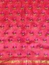 Banarasee Handloom Chanderi Shibori Dyed Saree With Embroidery Work-Pink