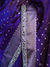 Banarasee Handloom Tissue Saree With Buti Design Zari Border & Lace-Violet