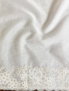 Banarasee Handwoven Organza Floral Embroidery Saree-White