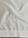 Banarasee Handwoven Organza Floral Embroidery Saree-White