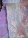 Banarasee Dual Color Organza Saree With Zari Jaal Design-Light Blue & Light Pink