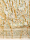 Banarasee Handwoven Semi-Katan Tanchoi Weaving Floral Border Saree-Pink & White