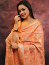 Banarasee Salwar Kameez Semi Katan Silk Fabric With Zari Work-Peach