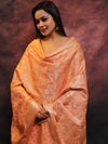 Banarasee Salwar Kameez Semi Katan Silk Fabric With Zari Work-Peach