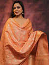 Banarasee Salwar Kameez Semi Katan Silk Fabric With Zari Work-Peach