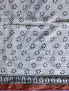 Handloom Maheshwari Silk Bagru Block Printed Saree-Brown