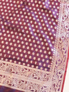 Banarasee Salwar Kameez Semi Katan Silk Fabric With Zari Work-Violet (Red Tone)