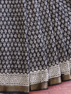 Handloom Maheshwari Silk Bagru Block Printed Saree-Black