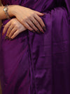 Banarasee Handloom Plain Mashru Silk Saree-Violet