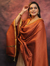 Banarasee Brocade Work Salwar Kameez Fabric & Plain Dupatta-White & Brown