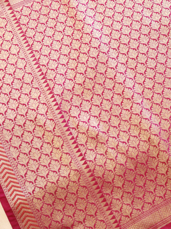 Banarasee Semi-Silk Saree with Zari Paithani Border-Pink