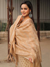 Banarasee Soft Cotton Ghichha Work Salwar Kameez Fabric With Dupatta-Beige