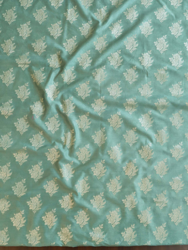 Banarasee Chanderi Cotton Shaded Salwar Kameez Fabric With Dupatta-Pastel Green