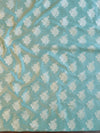 Banarasee Chanderi Cotton Shaded Salwar Kameez Fabric With Dupatta-Pastel Green