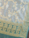 Banarasee Chanderi Cotton Shaded Salwar Kameez Fabric With Dupatta-Pastel Green