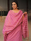 Banarasee Soft Cotton Ghichha Work Salwar Kameez Fabric With Dupatta-Pink