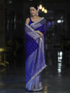 Banarasee Handloom Tissue Saree With Buti Design Zari Border & Lace-Blue