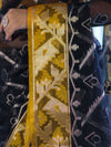 Banarasee Organza Mix Saree With Zari Work & Contrast Border-Black & Yellow