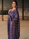 Banarasee Salwar Kameez Semi Katan Silk Fabric With Zari Work-Blue