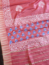 Handloom Block Printed Cotton Silk Salwar Kameez Dupatta Set-Pink