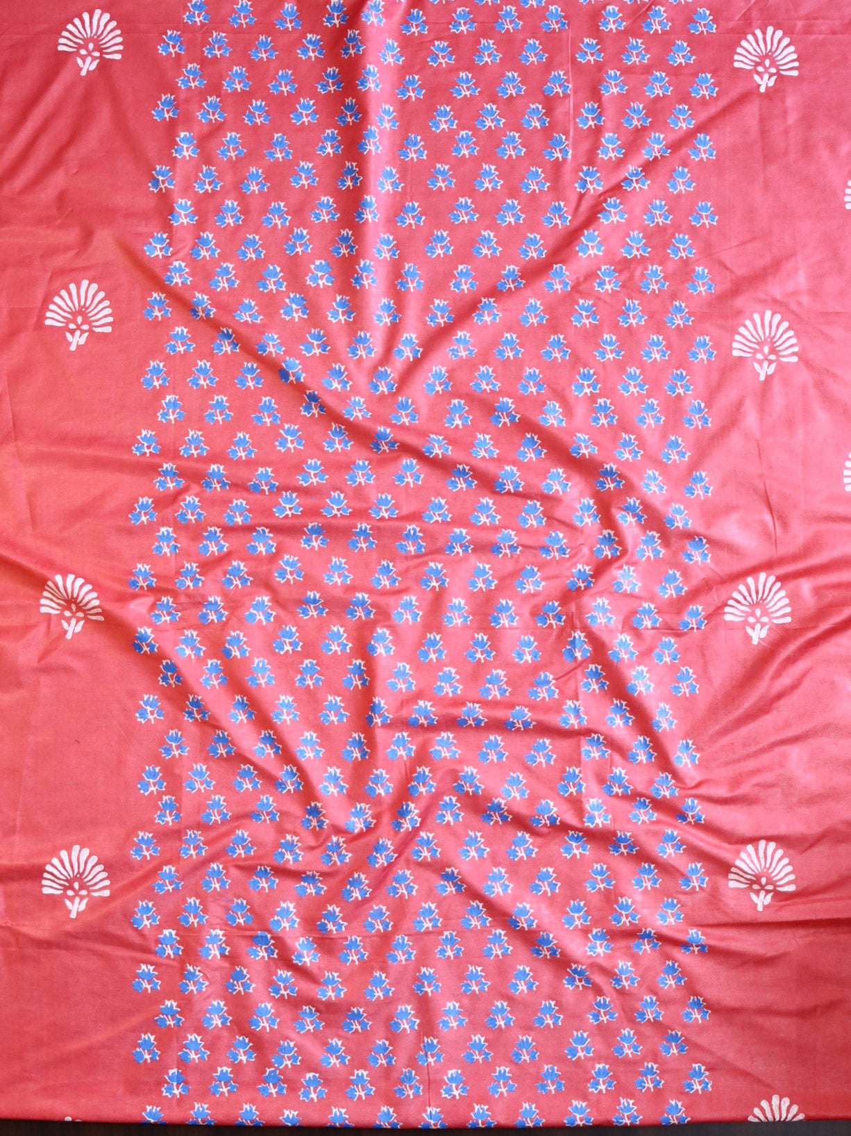 Handloom Block Printed Cotton Silk Salwar Kameez Dupatta Set-Pink