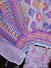 Banarasee Handwoven Faux Georgette Saree With Ikkat Print Design-Light Pink