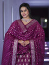 Banarasee Faux Georgette Zari Work Salwar Kameez Fabric With Dupatta Set-Wine