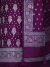Banarasee Faux Georgette Zari Work Salwar Kameez Fabric With Dupatta Set-Wine