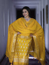 Banarasee Faux Georgette Zari Work Salwar Kameez Fabric With Dupatta Set-Yellow