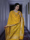 Banarasee Faux Georgette Zari Work Salwar Kameez Fabric With Dupatta Set-Yellow