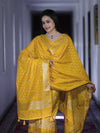 Banarasee Faux Georgette Zari Work Salwar Kameez Fabric With Dupatta Set-Yellow